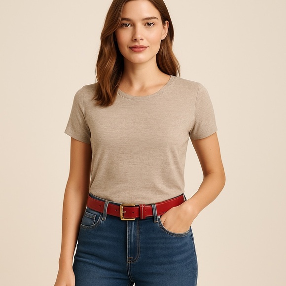 Anne Klein Crimson Belt with Gold-Tone Buckle 🤍 - Picture 6 of 6